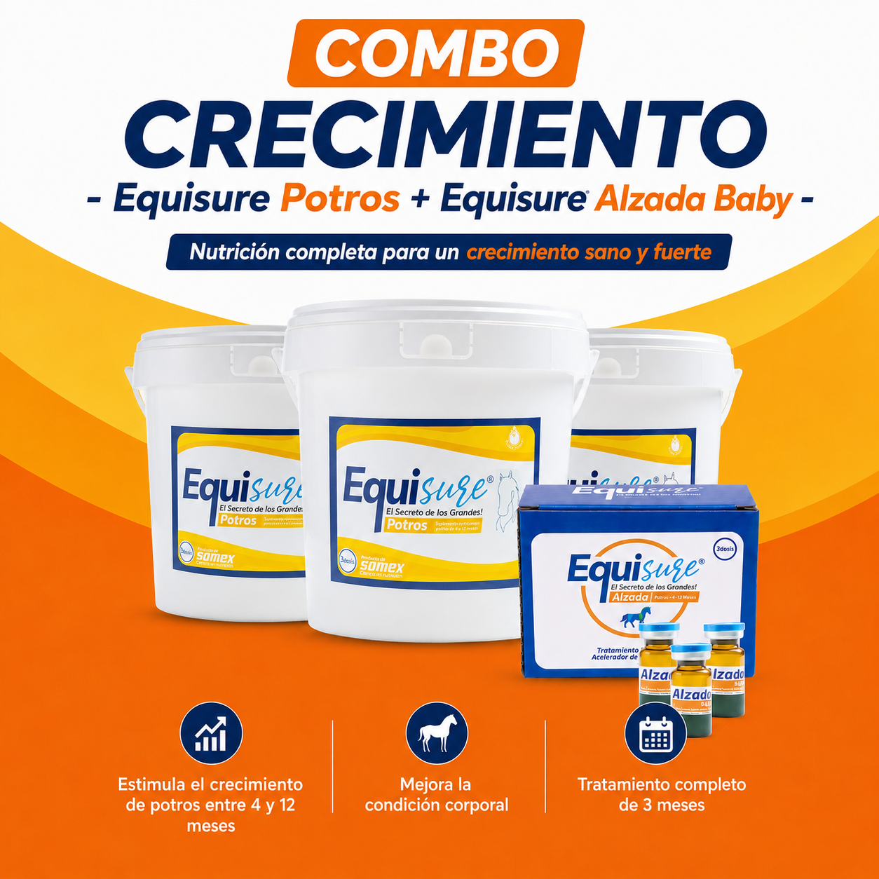 Combo Crecimiento - Equisure Alzada Baby + Equisure Potros